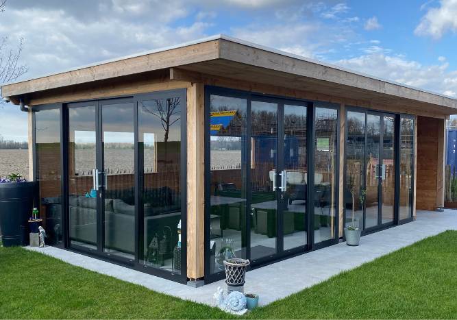 aluminium schuifpui houten tuinkamer