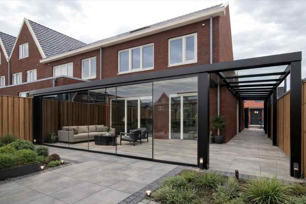 aluminium overkapping zwart